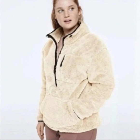 PINK Victoria's Secret Sweaters - Pink Victoria Secret Teddy Bear Half Zip Sweater size medium  Used Only 2 times